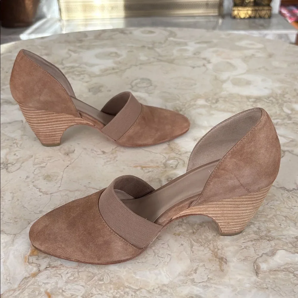 Eileen Fisher Hilly Suede d'Orsay Pumps Heels - Picture 5 of 9